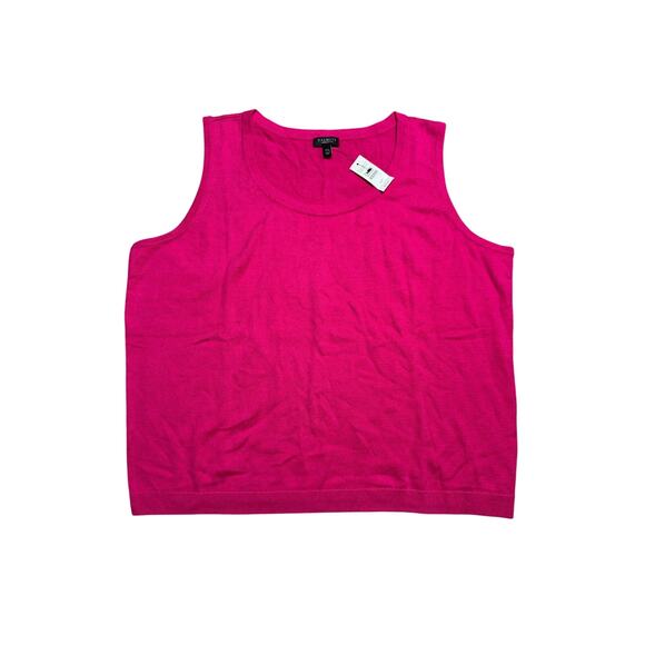 NWOT - TALBOTS Tank Top Sweater; size 2XP Petite; Sleeveless, Hot Pink; Cashmere - Picture 1 of 6